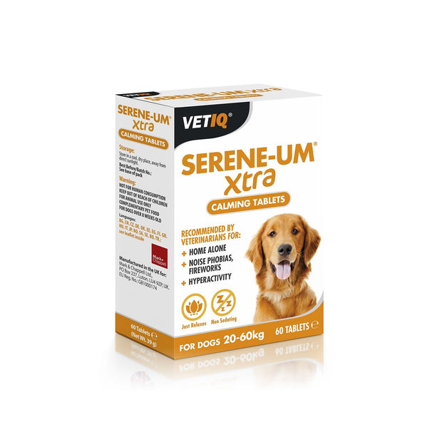 Mark & Chappell Dog Supplements Vetiq Serene-Um Xtra Calming Tablets For Dogs 20-60Kg