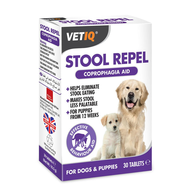 Mark & Chappell Dog Supplements Vetiq Stool Repel Tablets For Dogs & Puppies