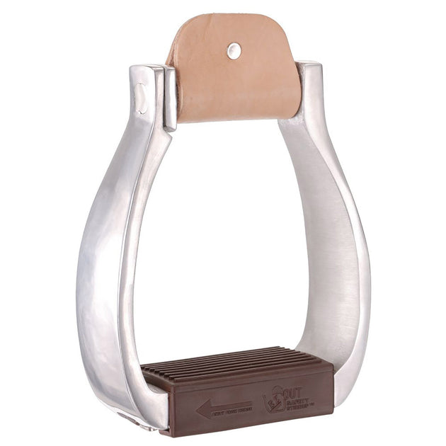 Tough-1 Aluminum Bell Stirrups - Lightweight Forged Aluminum With Textured Rubber Tread