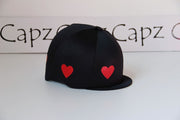 Capz Black/Red Capz Motif Cap Cover Lycra Heartz