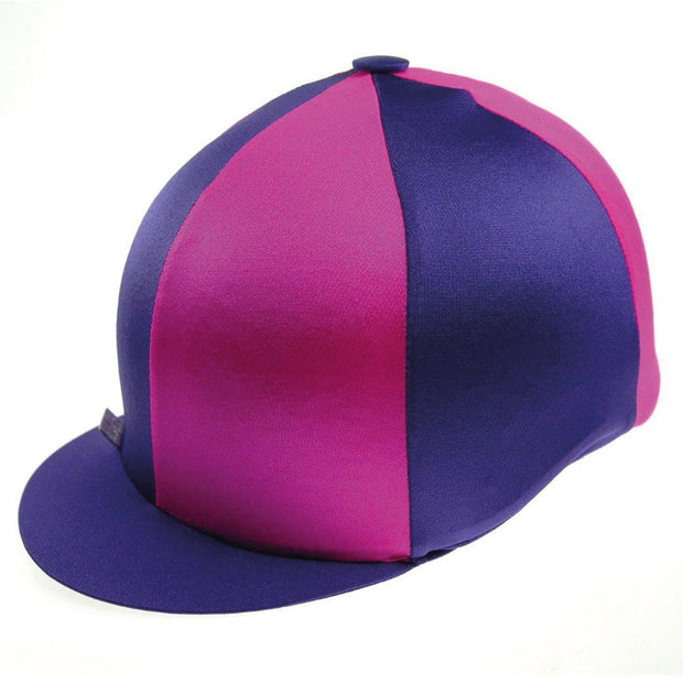 Capz Riding Hat Purple/Cerise Capz Two-Tone Cap Cover Lycra