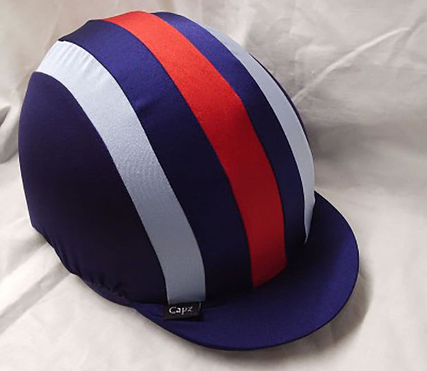 Capz Red/White/Blue Capz Zp Stripes Cap Cover Lycra