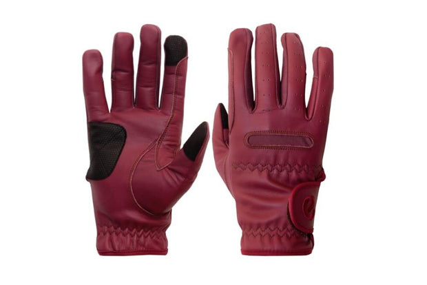 eGlove Gloves XSmall eQUEST Leather Grip Pro Riding Gloves - Merlot