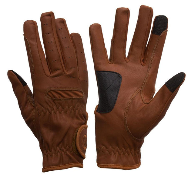 eGlove Gloves XSmall eQUEST Leather Grip Pro Riding Gloves - Tan