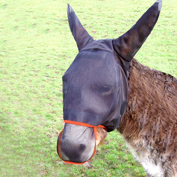 Equilibrium Products Fly Mask Small / Black/Orange Equilibrium Field Relief Max Fly Mask Donkey