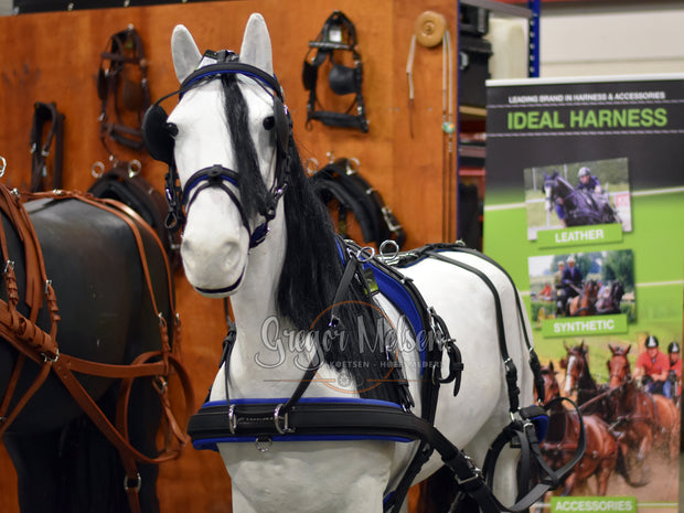 Ideal Driving Harness Mini / Black with Blue Padding *Special order allow 8 weeks* Ideal Eurotech Combi Breastplate