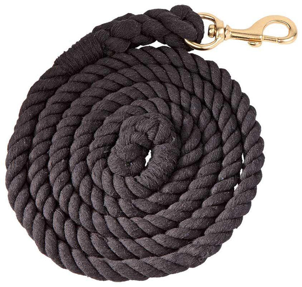 Zilco Lead Rope Black Cotton Lead Rope 19mm Brass Snap
