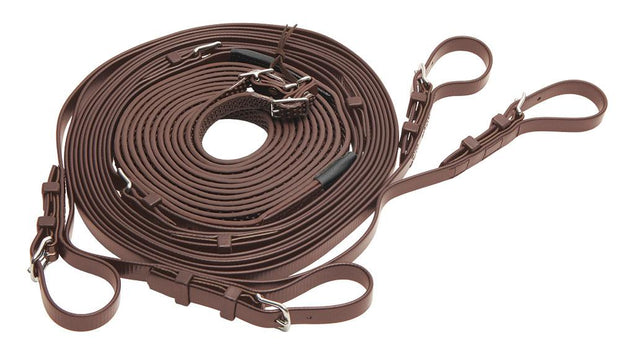 Zilco Driving Harness Pony Zilco Reins Pair R Grip All Brown *NEW RANGE*