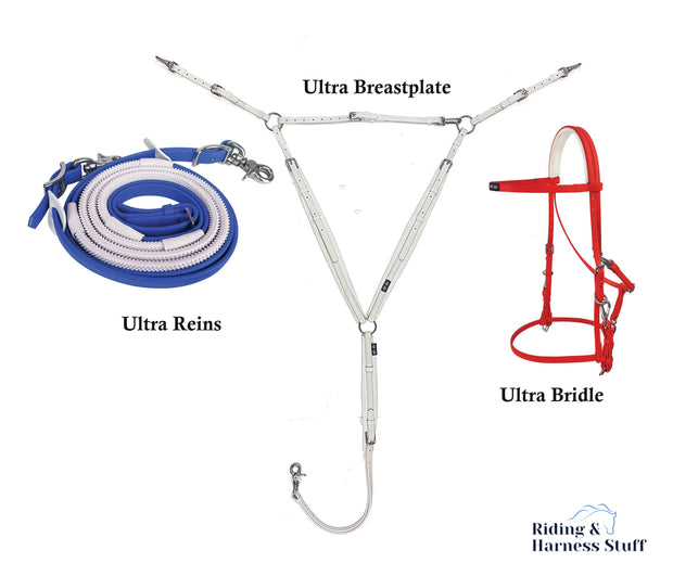 Zilco Red / Royal / White Zilco Ultra Endurance Complete Set -  Bridle, Reins, Breastplate Mix n Match