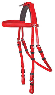 Zilco Red Zilco Open Harness Bridle for Harness Racing
