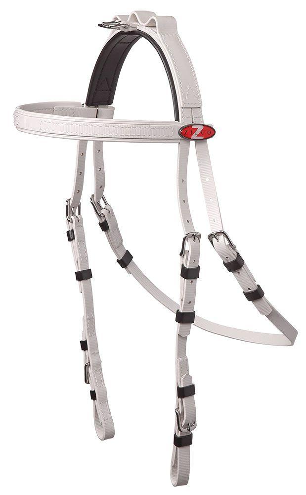 Zilco White Zilco Open Harness Bridle for Harness Racing