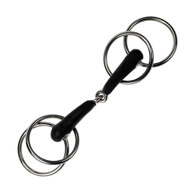 Abbey England 5" (12.5cm) Wilson Snaffle Jointed Vulcanite Driving Bit