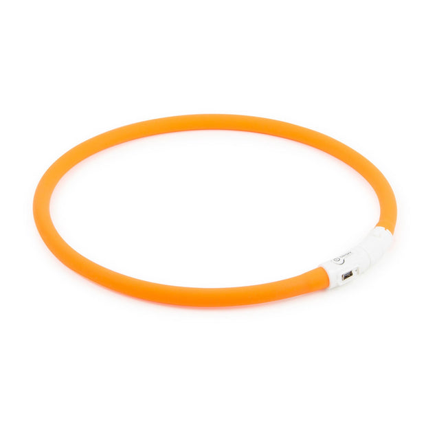 Ancol Dog Collar Orange Ancol Rechargeable Flashing Band Dog Collar