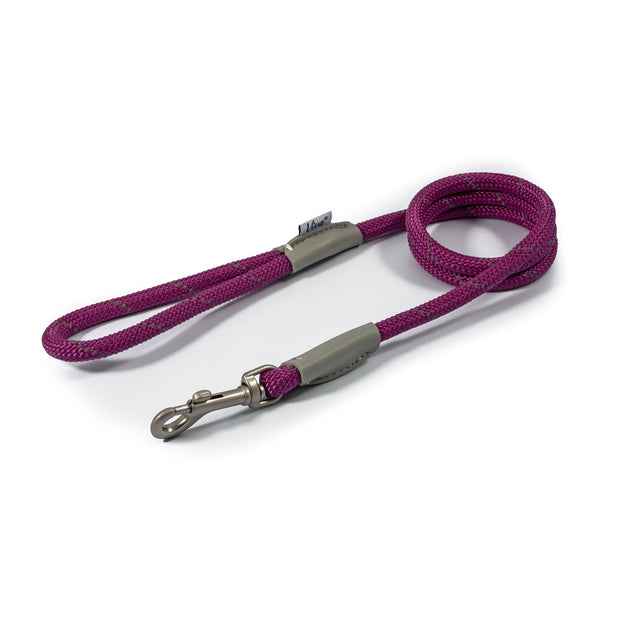 Ancol Dog Lead Purple / 107cm x 1.2cm Ancol Viva Rope Snap Dog Lead