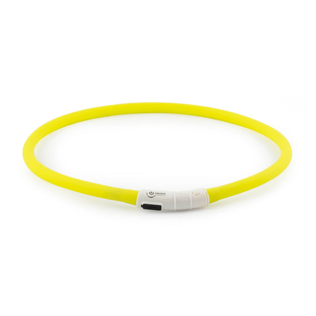 Ancol Dog Collar Yellow Ancol Rechargeable Flashing Band Dog Collar