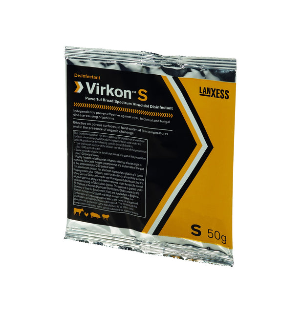 Aqueos Disinfectant 5 x 50g Sachets Virkon S Powder Disinfectant