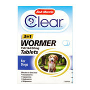 Bob Martin Dog Treatments 2 Pack Bob Martin Clear 3-in-1 Wormer Tablets for Dogs