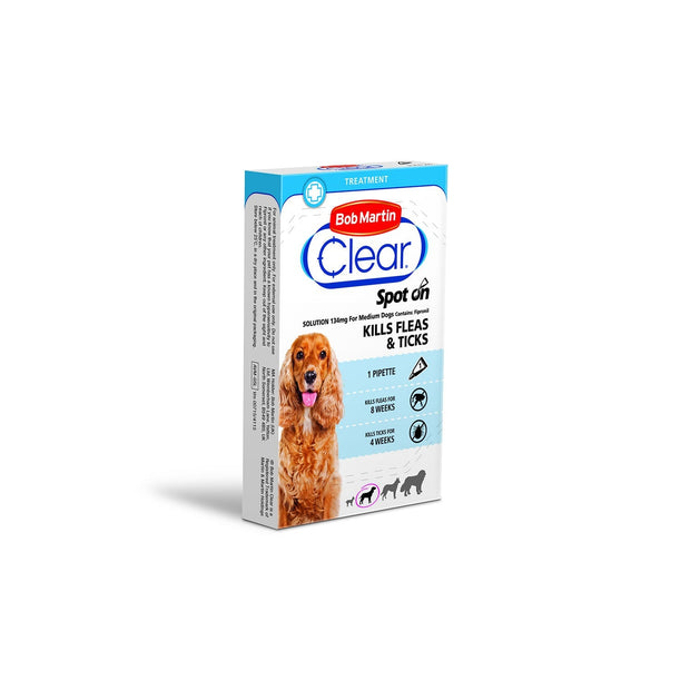 Bob Martin Dog Treatments Medium Dogs 10-20kg (1tube) Bob Martin Clear Spot On For Small Dogs 2-10kg