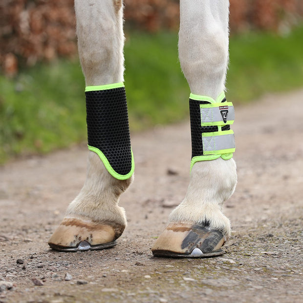 Equilibrium Products Horse Boots Equilibrium Tri-Zone Brushing Boots Black/Fluorescent Yellow