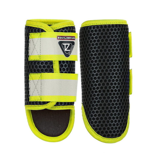 Equilibrium Products Horse Boots Xsmall Equilibrium Tri-Zone Brushing Boots Black/Fluorescent Yellow