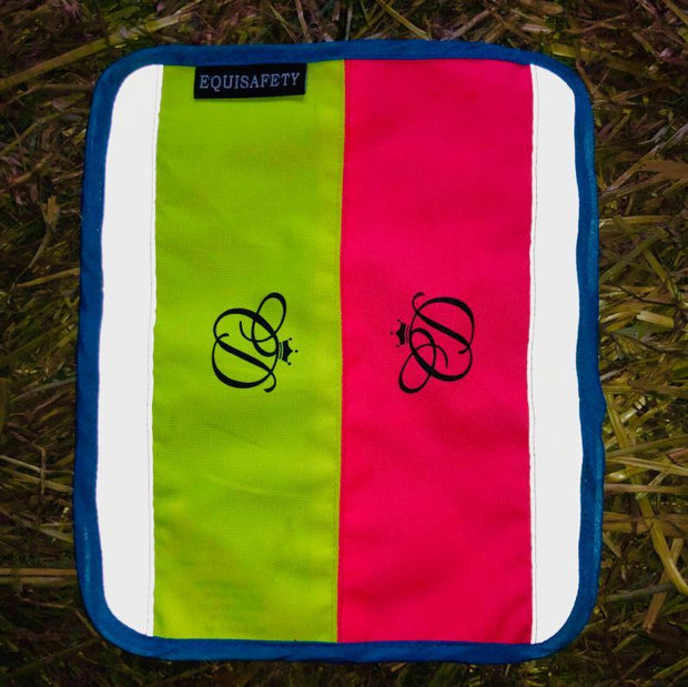 Equisafety High Viz Equisafety Multi Coloured Nose, Brow, Rein Band Pink/Yellow CLEARANCE