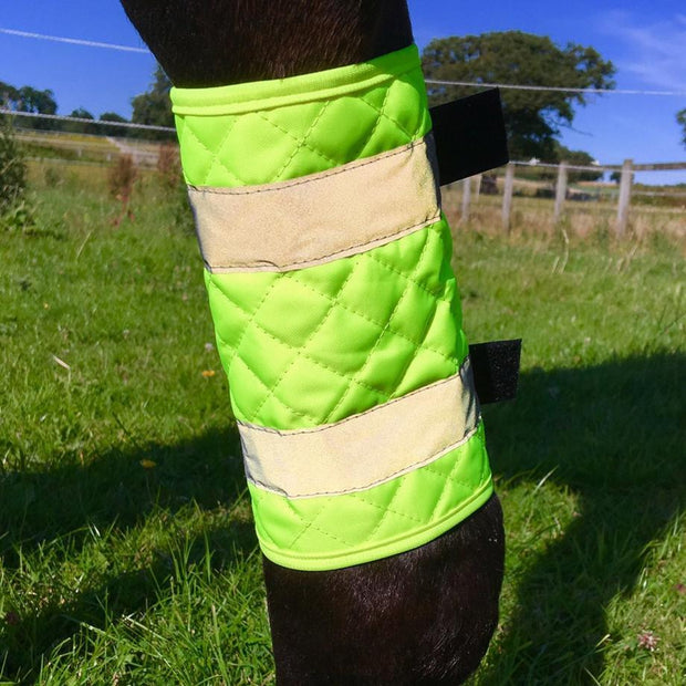 Equisafety Horse Boots Equisafety Reflective Quilted Leg Boots - YELLOW  CLEARANCE