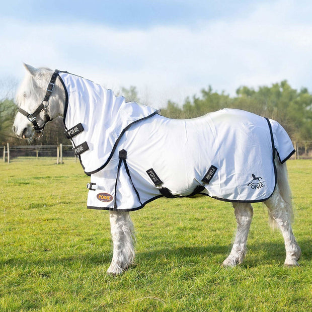 Gallop Horse Rugs 3'9 Gallop Ponie Dual 5 Point Fly Rug/Neck Set White
