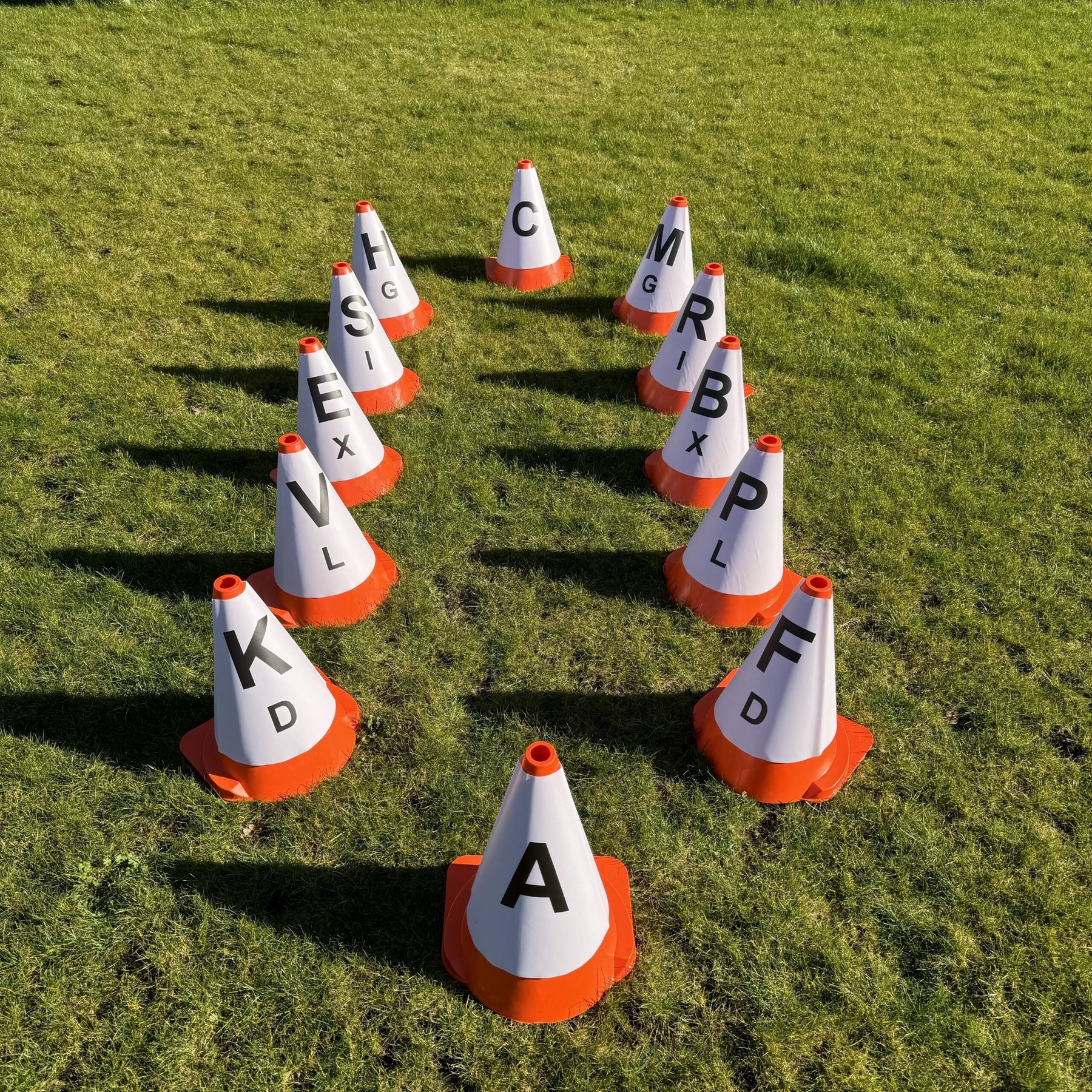 Dressage Arena Marker Letter Cones - Set Of Field Cones For Dressage Schooling & Practice