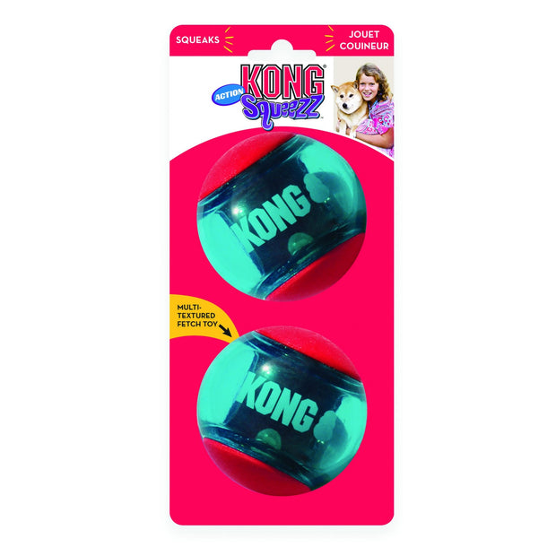 Kong Dog Toy Large 2 Pack Kong Squeezz Action Ball Dog Toy