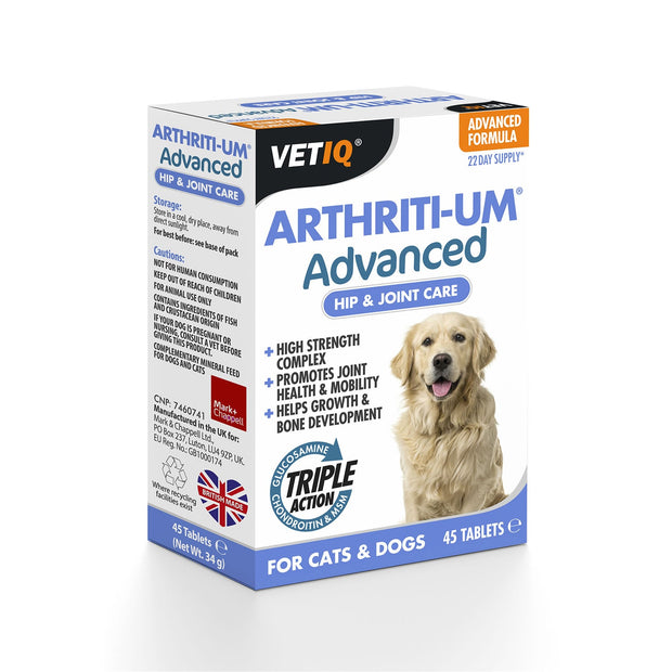 Mark & Chappell Dog Supplements Vetiq Arthriti-Um Advanced Tablets For Cats & Dogs