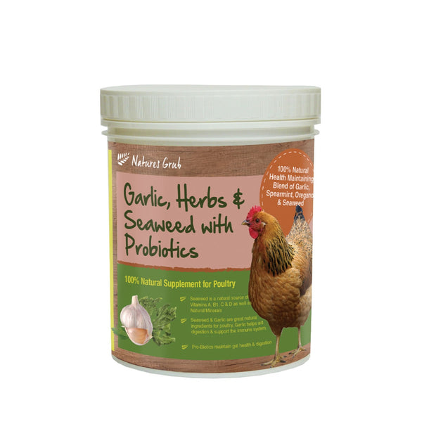 Natures Grub Chicken Feed 300g Natures Grub Garlic, Herbs & Seaweed with Probiotics