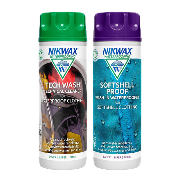 Nikwax Cleaning 300 Ml Nikwax Tech Wash/Softshell Proof Twin Pack