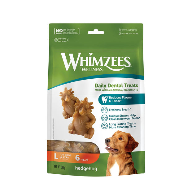 Whimzees Dog Treat Large 6 Treats Whimzees Hedgehog Treat Pack