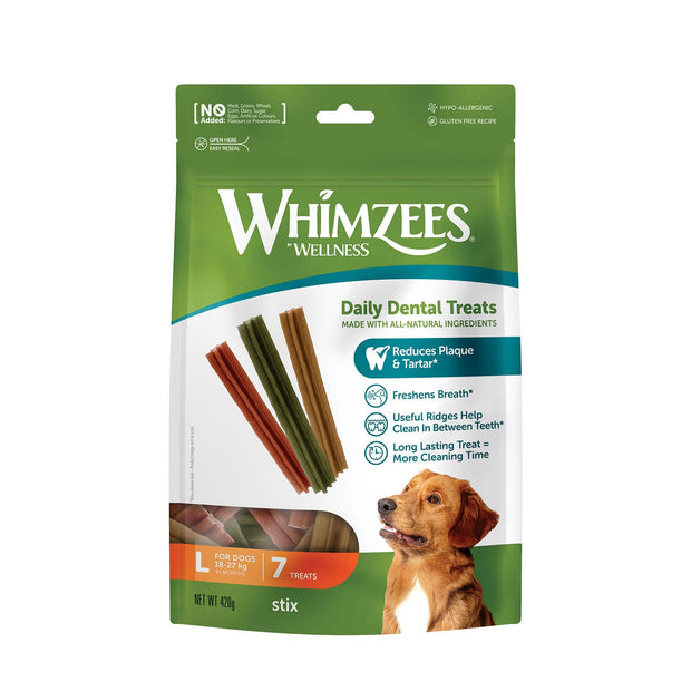 Whimzees Dog Treat Large 7 Treats Whimzees Stix Treat Pack