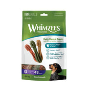 Whimzees Dog Treat XSmall 48 Treats Whimzees Toothbrush Treat Pack