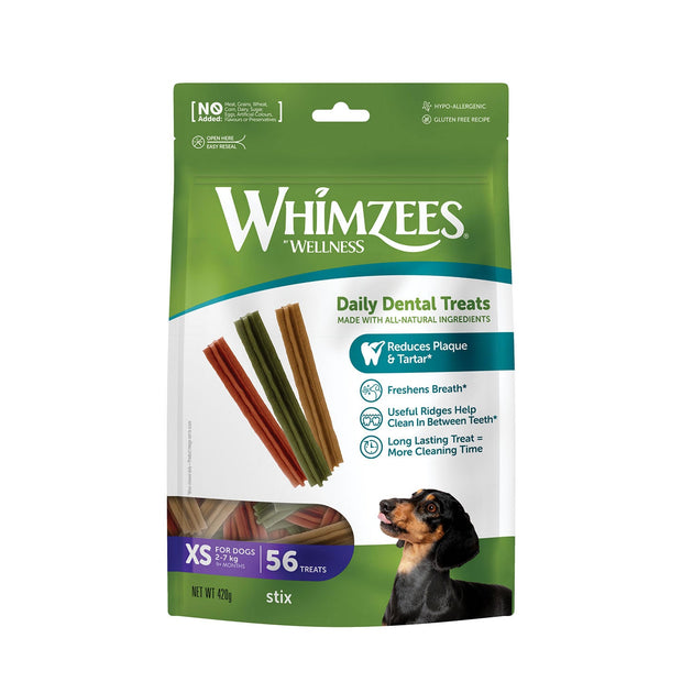 Whimzees Dog Treat XSmall 56 Treats Whimzees Stix Treat Pack
