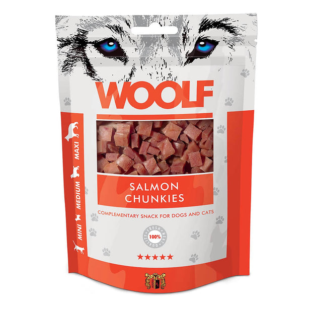 Woolf Dog Treat Salmon Woolf Chunkies Dog Treats