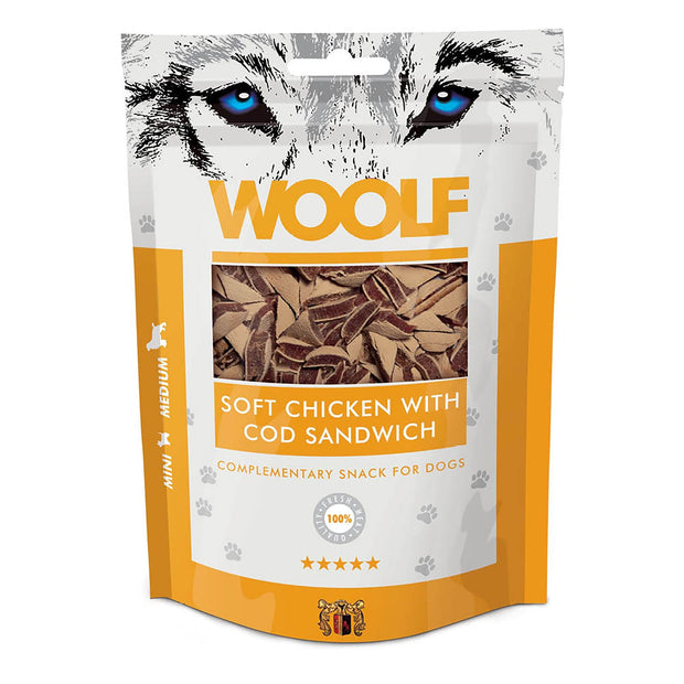 Woolf Dog Treat Woolf Soft Chicken with Cod Sandwich Dog Treats