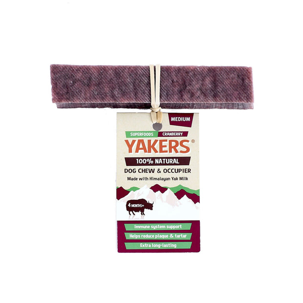 Yakers Dog Treat Medium Yakers Dog Chew Cranberry