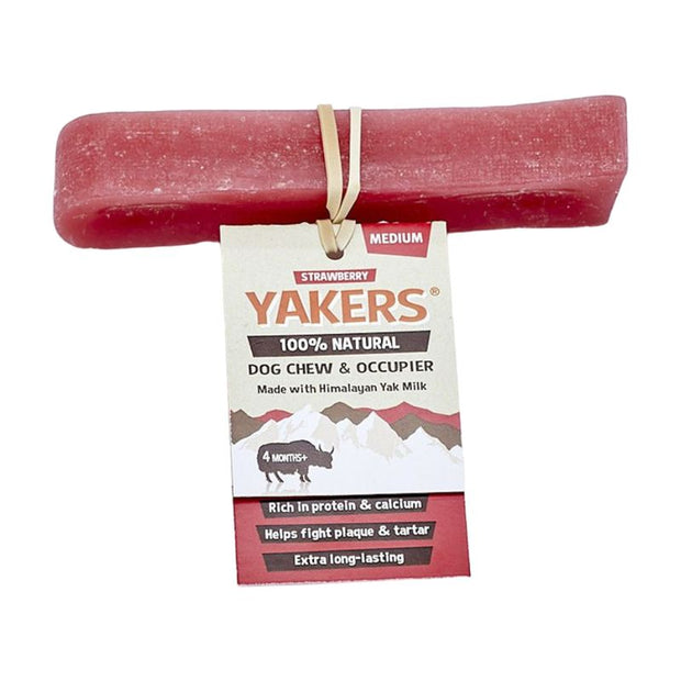 Yakers Dog Treat Medium Yakers Dog Chew Strawberry