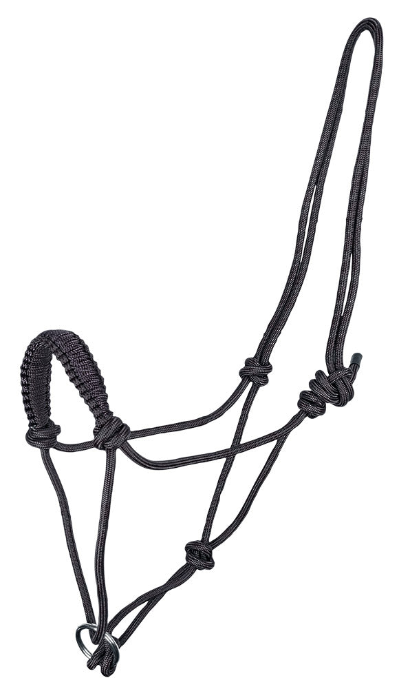 Zilco Headcollar Black / Cob Knotted Halter with Ring