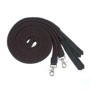 Zilco Reins Black Tough1 Flat Cotton Split Reins