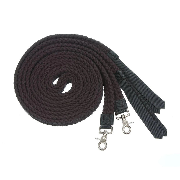 Zilco Reins Black Tough1 Flat Cotton Split Reins