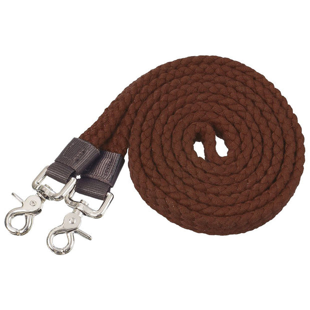 Zilco Reins Brown Tough1 Pro Flat Cotton Roping Reins