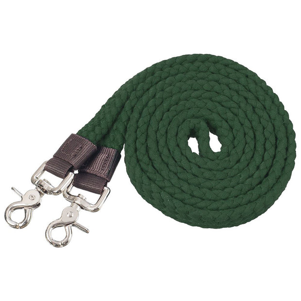 Zilco Reins Hunter Green Tough1 Pro Flat Cotton Roping Reins