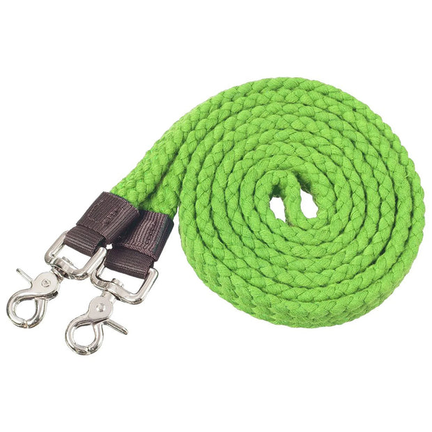 Zilco Reins Neon Green Tough1 Pro Flat Cotton Roping Reins