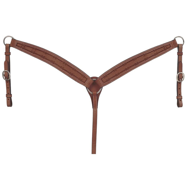 Zilco Bridle Oil Royal King Barbed Wire Tooled Tapered Breastcollar
