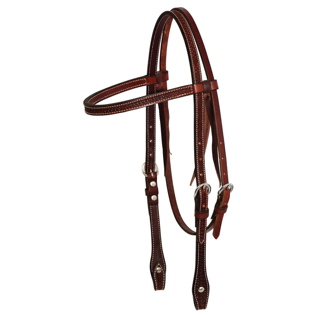 Zilco Bridle Rosewood Spider Stamp Browband Headstall