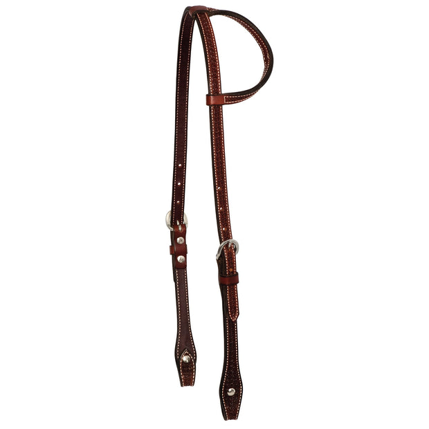 Zilco Bridle Rosewood Spider Stamp Single Ear Headstall