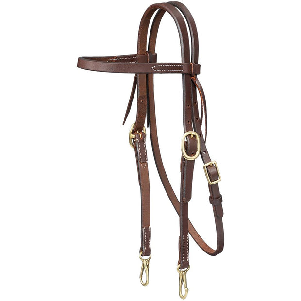 Zilco Bridle Royal King Harness Leather Browband Headstall with Snap Ends